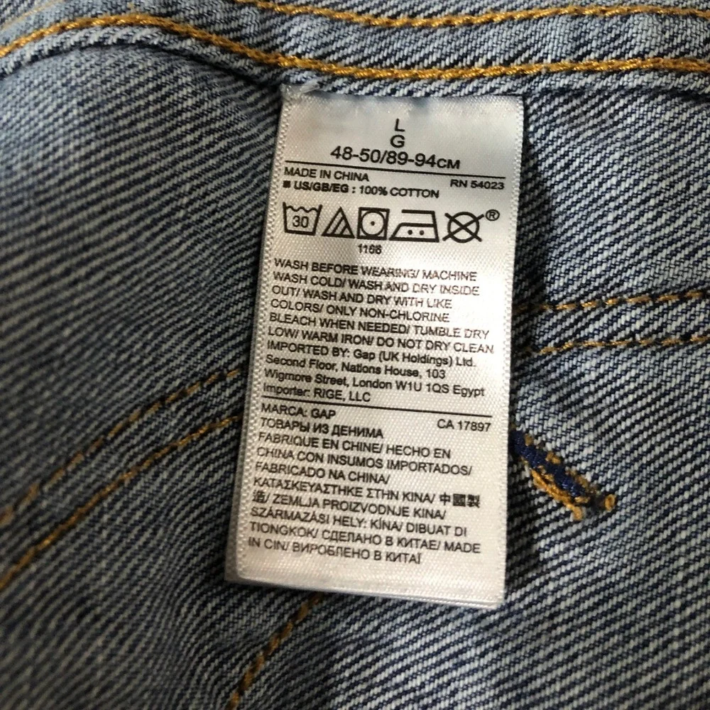 Gap 1969 Mens Zip Front Denim Jacket Medium Tint Blue Cotton Large Utility Y2K